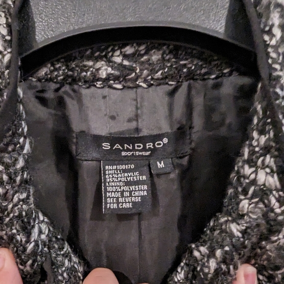 Sandro | Grey Boucle Blazer - Picture 3 of 8